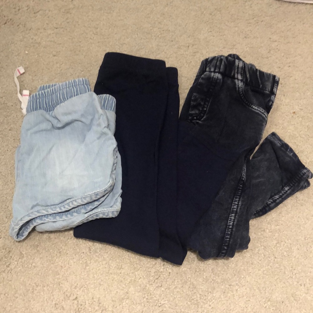 3pk leggings & short, toddler girl size 3T